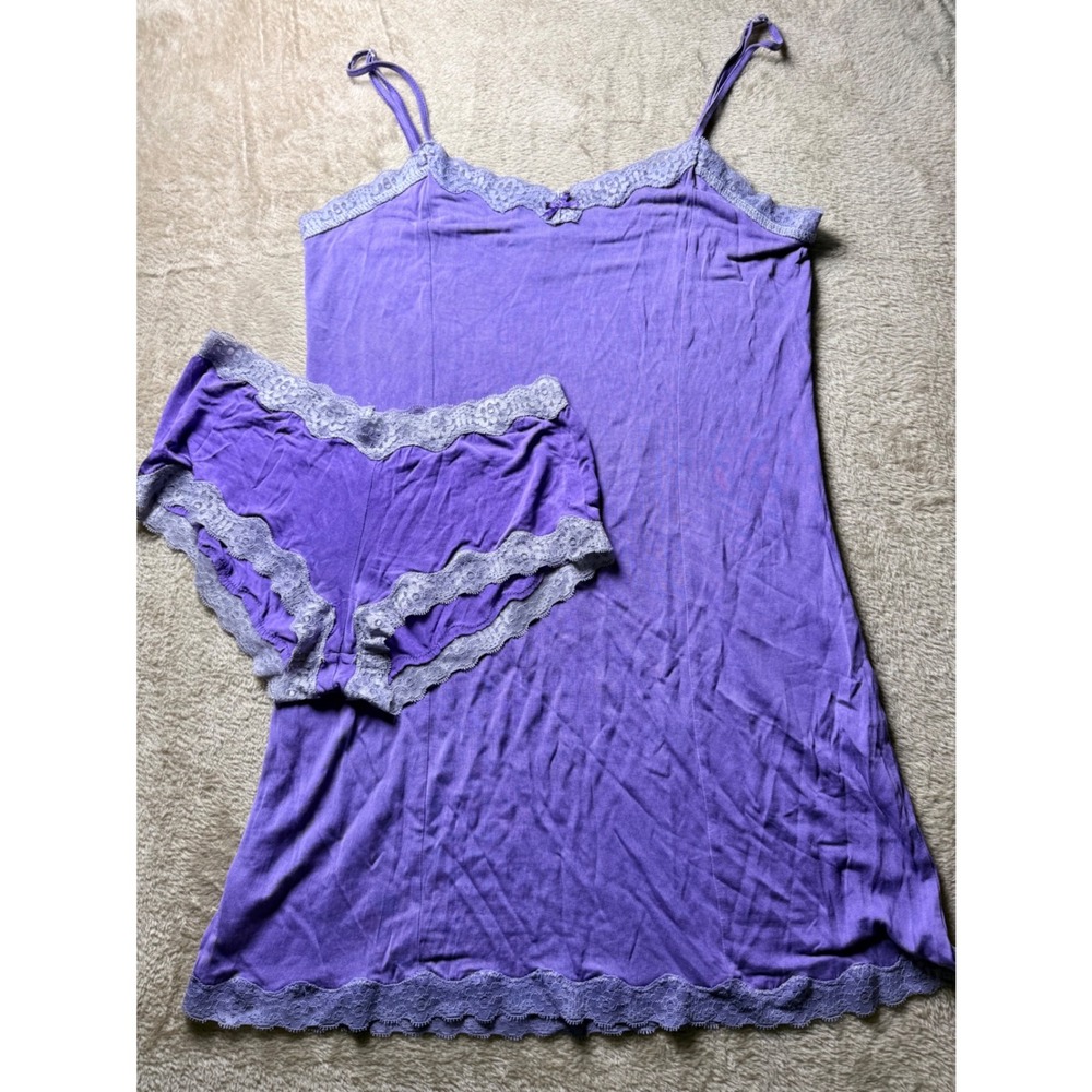 VTG Mary Green 100%Silk Lace Trim Slip/ Panty‎ Set S Coquette Feminine Soft Girl